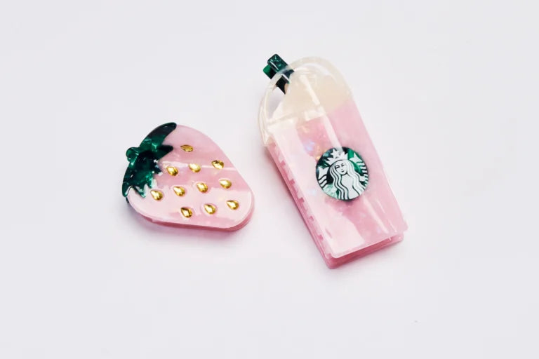 Pink Drink Hair Clips