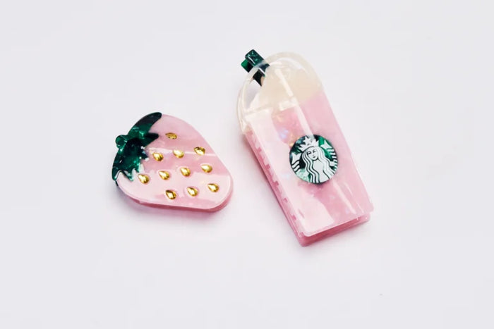 Pink Drink Hair Clips